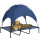 Outdoor-Hundeschlafplatz Wetterfestes Hundebett, mit Baldachin, klappbar, 122 x 92 x 108 cm, Blau + Schwarz