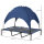 Outdoor-Hundeschlafplatz Wetterfestes Hundebett, mit Baldachin, klappbar, 122 x 92 x 108 cm, Blau + Schwarz