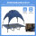 Outdoor-Hundeschlafplatz Wetterfestes Hundebett, mit Baldachin, klappbar, 122 x 92 x 108 cm, Blau + Schwarz