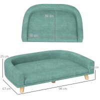 Hundebett Hundesofa Haustiersofa, Eukolyptusholz, 98 x 67 x 25 cm, Grün
