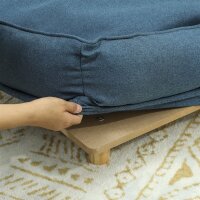 Hundesofa, Haustiersofa, Haustierbett, abnehmbares u, waschbares Polster, Natur+ Dunkelblau