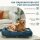 Hundesofa, Haustiersofa, Haustierbett, abnehmbares u, waschbares Polster, Natur+ Dunkelblau