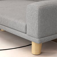 Hundesofa für große Hunde bis 30 kg, gepolsterte, Kiefernholzbeine, 98 x 67 x 25 cm, Grau