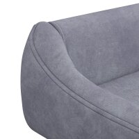 Haustiersofa Hundesofa, Skandidesign, abnehmbares Polster, Samtoptik, 102 cm x 58,5 cm x 42,5 cm, Grau + Natur