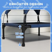 Hundebett mit Dach, atmungsaktiv, wasserabweisend, bis 20 kg, 76 x 61 x 69,5 cm, Dunkelblau