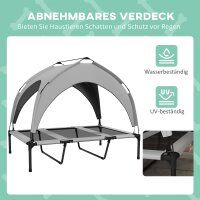 Hundebett Outdoor-Hundebett, wetterbeständig, erhöhtes Gestell, 106 x 76 x 94 cm, Hellgrau