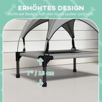 Hundebett mit Dach, Outdoor, tragbar, wasserabweisend, bis 30 kg, 61 x 46 x 63 cm, Hellgrau