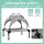 Hundebett mit Dach, Outdoor, tragbar, wasserabweisend, bis 30 kg, 61 x 46 x 63 cm, Hellgrau