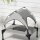 Hundebett mit Dach, Outdoor, tragbar, wasserabweisend, bis 30 kg, 61 x 46 x 63 cm, Hellgrau