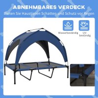 Hundebett Outdoor-Hundebett, wetterbeständig, erhöhtes Gestell, 106 x 76 x 94 cm, Dunkelblau