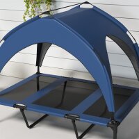 Hundebett Outdoor-Hundebett, wetterbeständig, erhöhtes Gestell, 106 x 76 x 94 cm, Dunkelblau