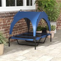 Hundebett Outdoor-Hundebett, wetterbeständig, erhöhtes Gestell, 106 x 76 x 94 cm, Dunkelblau