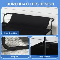 Hundebett, erhöhte Bauweise, Mesh-Bezug, Stahlrahmen, 29 x 91 x 69 cm, Schwarz