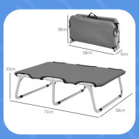 Hundebett, klappbar, robust & komfortabel, bis 10kg, 71x58x20cm, Grau