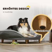 Hundebett für Hunde bis 25 kg, abnehmbarer Bezug, rutschfeste Füße, 90 x 78 x 25 cm, Grau