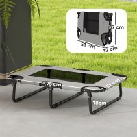 Erhöhtes Hundebett klappbar Haustierbett, Outdoor Hundeliege mit Netzdesign Hellgrau Oxford 75 x 51 x 18 cm