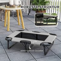 Erhöhtes Hundebett klappbar Haustierbett, Outdoor Hundeliege mit Netzdesign Hellgrau Oxford 75 x 51 x 18 cm