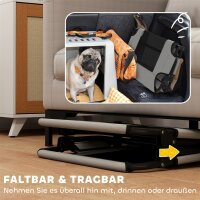 Erhöhtes Hundebett klappbar Haustierbett, Outdoor Hundeliege mit Netzdesign Hellgrau Oxford 75 x 51 x 18 cm