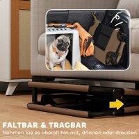 Erhöhtes Hundebett klappbar Haustierbett, Outdoor Hundeliege mit Netzdesign Kaffee Oxford 75 x 51 x 18 cm