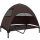 Hundeliege Outdoor mit Dach, Erhöhtes Hundebett für Große Hunde, 106 x 76 x 99 cm, Kaffee