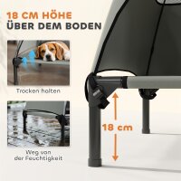 Hundeliege Outdoor mit Dach, Erhöhtes Hundebett für Große Hunde, 91 x 76 x 90 cm, Hellgrau