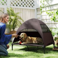 Hundeliege Outdoor mit Dach, Erhöhtes Hundebett...