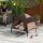 Hundeliege Outdoor mit Dach, Erhöhtes Hundebett für Mittelgroße Hunde, 76 x 61 x 71cm, Kaffee