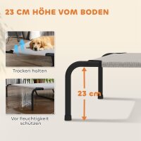 Hundeliege Outdoor, Erhöhtes Hundebett für große Hunde, mit Stahlrahmen, atmungsaktiv Netzgewebe, 152x94x23 cm, Beige