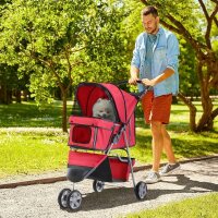 Hundewagen Hundebuggy bis 10 kg Klappbar Bodenkorb 2...