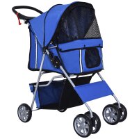 Hundewagen bis 10kg klappbar verstellbares Vordach 2...