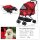 Hundebuggy Hundewagen bis 10kg klappbar verstellbares Vordach Oxford Rot 76,5 x 52 x 95 cm