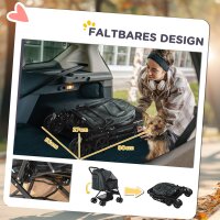 Hundebuggy Hundewagen bis 10 kg Klappbar Netzfenster Ablagekorb verstellbares Vordach Dunkelgrau 76,5 x 52 x 95 cm