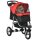 Hundewagen Hundebuggy mit 3 Rädern klappbar bis 10 kg Oxford Rot+Schwarz 109,5 x 54,5 x 106,5 cm