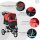 Hundewagen Hundebuggy mit 3 Rädern klappbar bis 10 kg Oxford Rot+Schwarz 109,5 x 54,5 x 106,5 cm