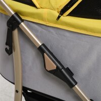 2-in-1 Hundebuggy Hundetrolley bis 10 kg klappbar Tragtasche Bodenkorb  82 cm x 49,5 cm x 98 cm Gelb