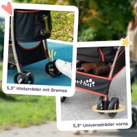 2-in-1 Hundebuggy Tragtasche Autositz bis 10kg klappbar Bodenkorb 82 cm x 49,5 cm x 98 cm Rot