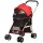 2-in-1 Hundebuggy Tragtasche Autositz bis 10kg klappbar Bodenkorb 82 cm x 49,5 cm x 98 cm Rot