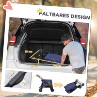Hundetrolley bis 20kg klappbar Kissen 3 Seitentaschen 102 cm x 62 cm x 105 cm Blau