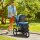 Hundewagen Hundetrolley mit Jogger-Funktion bis 20 kg Klappbar Netzfenster, Ablagekorb, Blau, 111 x 58 x 107 cm