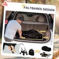 2-in-1 Hundewagen und Transportkorb bis 10 kg Klappbar Netzfenster Bodenkorb 82 cm x 49,5 cm x 98 cm Schwarz