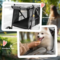 Hundebuggy Hundewagen bis 20 kg Klappbar 3 Seitentasche 102 cm x 62 cm x 105 cm Grau