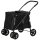 Hundetrolley inkl, Kissen, 3 Seitentaschen, klappbar, Hundewagen, 102 cm x 62 cm x 105 cm, Schwarz