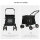 Hundetrolley inkl, Kissen, 3 Seitentaschen, klappbar, Hundewagen, 102 cm x 62 cm x 105 cm, Schwarz