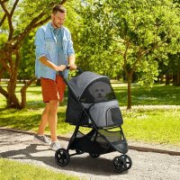 Hundebuggy Haustierwagen bis 10kg klappbar Regenschutz 2...