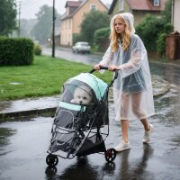 Haustierbuggy Hundebuggy, klappbar, mit Regenschutz, 2...