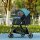 Haustierbuggy Hundebuggy bis 10kg klappbar Sicherheitsleine Handgriff Regenschutz Aufbewahrungskorb Blau + Schwarz