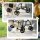 Hundbuggy Haustierbuggy Hundewagen, klappbar, abnehmbarer Korb, 81 x 58 x 97,5 cm, Schwarz+Khaki+Weiß