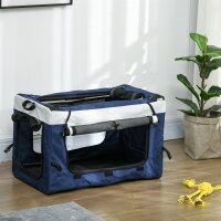 Hundbuggy Haustierbuggy Haustiertransporter bis 10kg klappbar verstellbare Trageriemen abnehmbarer Korb 81 x 58 x 97,5 cm Schwarz + Blau + Weiß