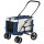 Hundbuggy Haustierbuggy Haustiertransporter bis 10kg klappbar verstellbare Trageriemen abnehmbarer Korb 81 x 58 x 97,5 cm Schwarz + Blau + Weiß