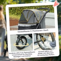 Hundebuggy, Haustierwagen für kleine Hunde und Katzen, mit Aufbewahrungskorb, Ein-Klick-Faltdesign, Grau